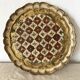 Round wooden tray Florentine -Italy