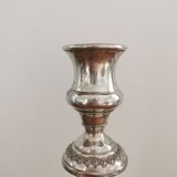Silver metal candle holder