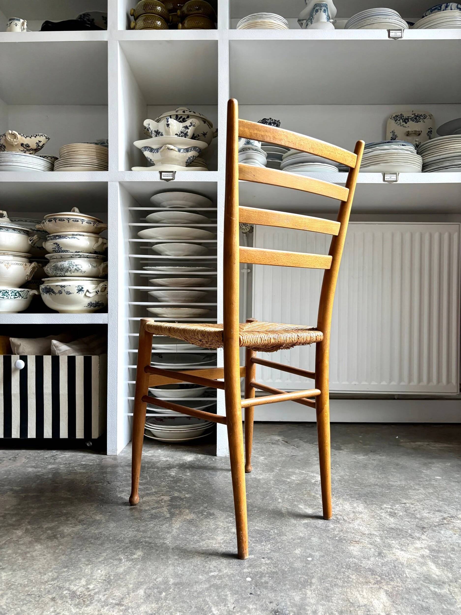 Light wood and straw chair