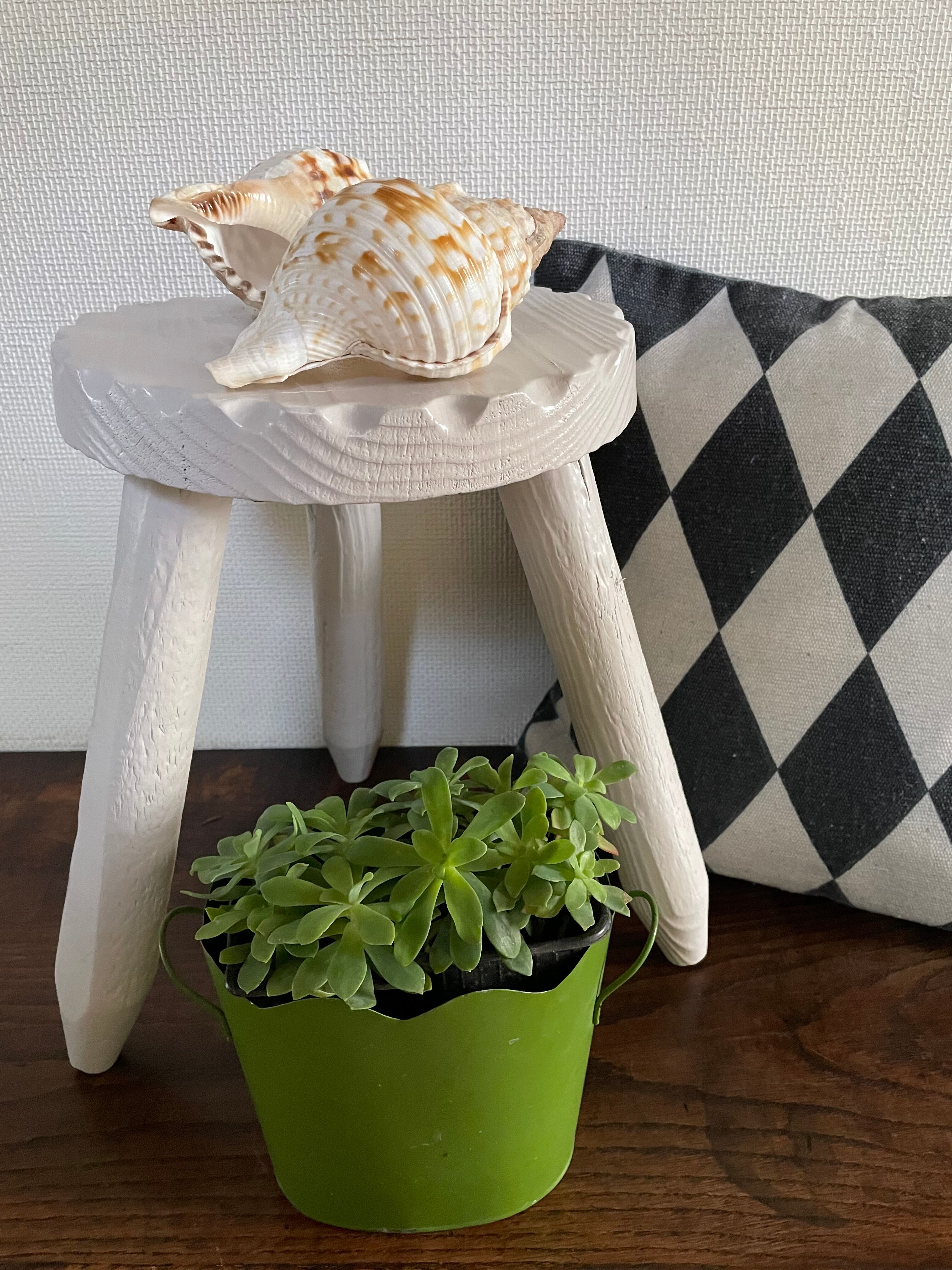 Painted brutalist stool