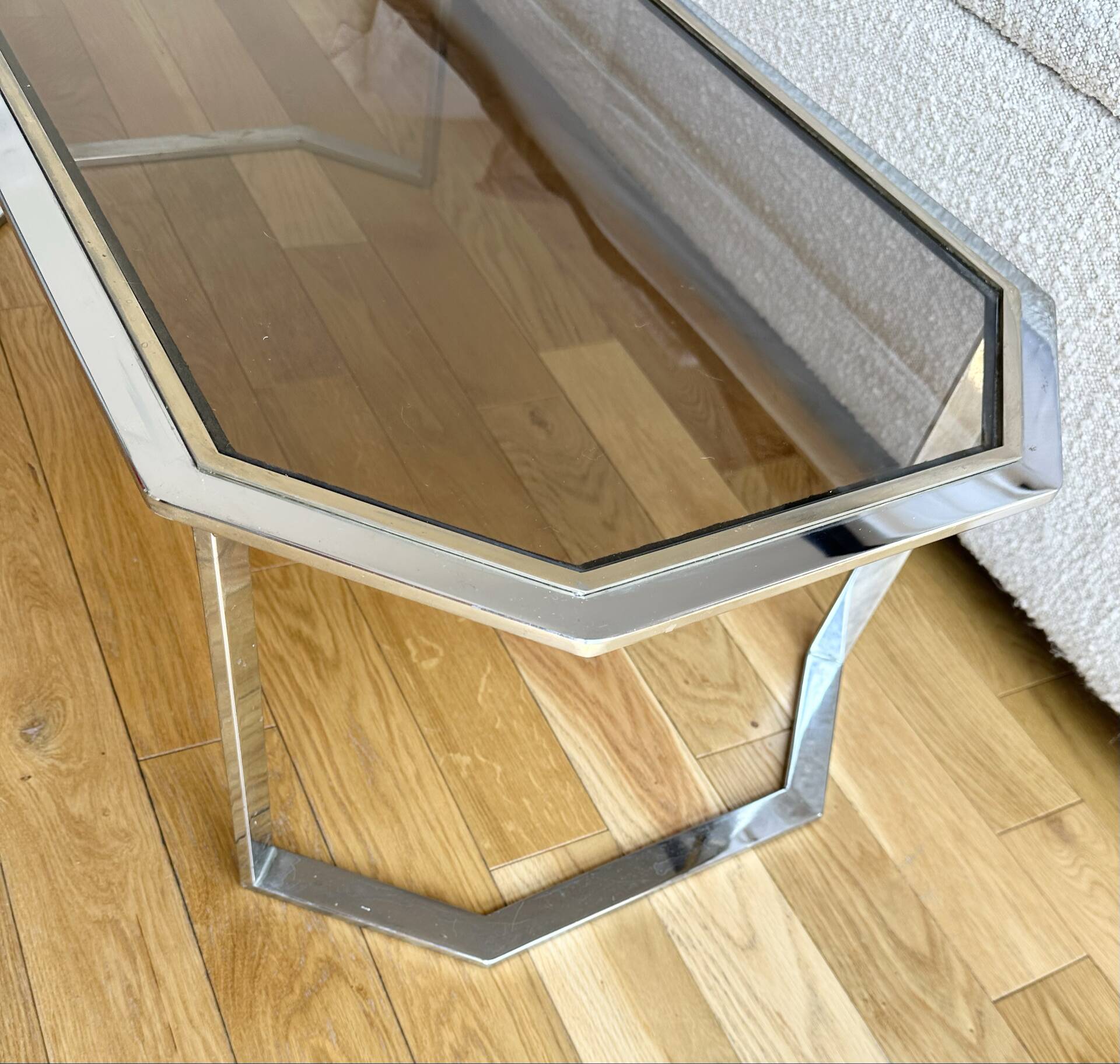 Table basse métal Chromé