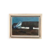 Swedish Oil on Canvas "Bondgård i landskapet" by Bengt Hillgrund, Vintage
