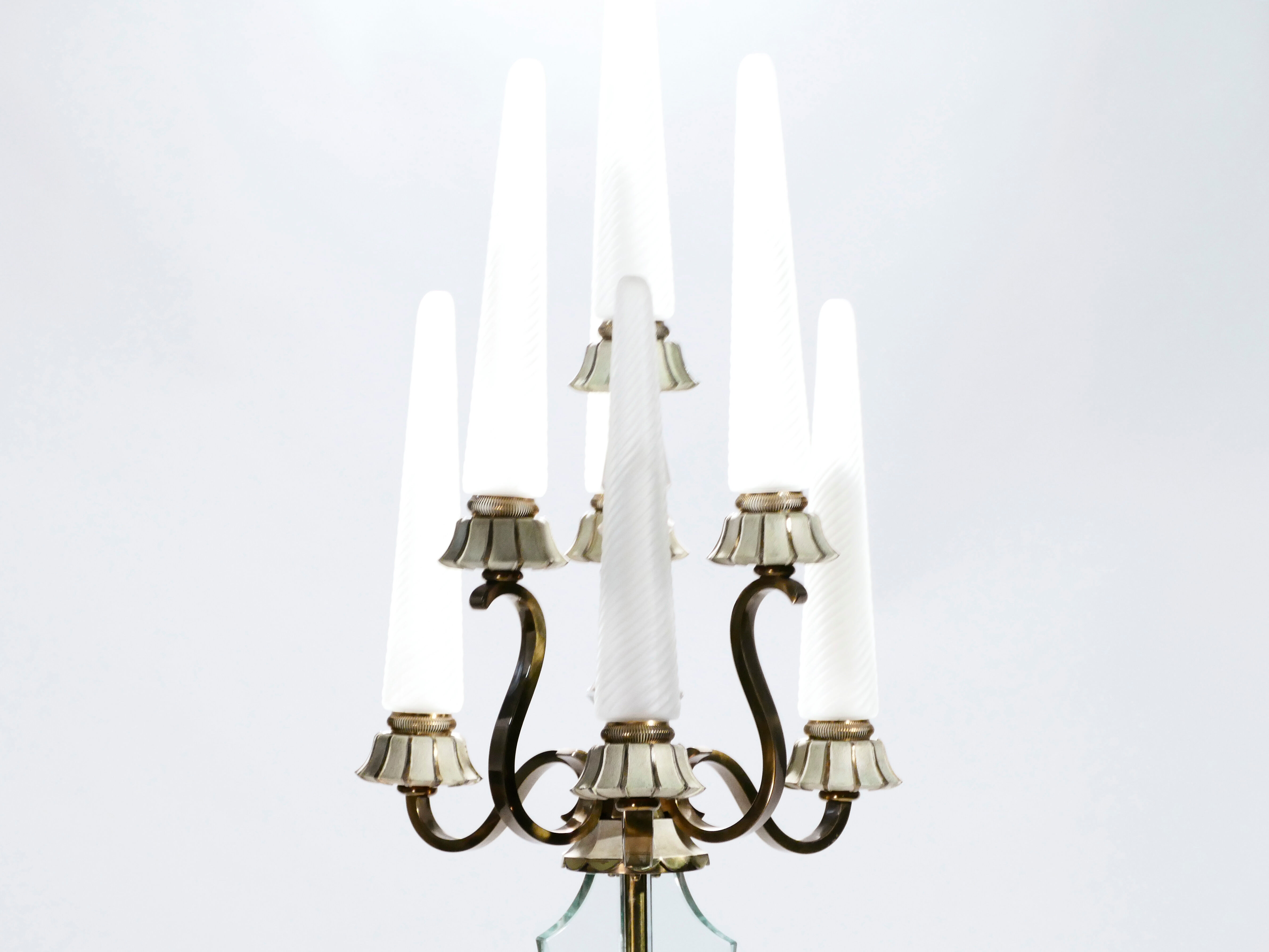 Floor lamp in bronze and crystal Sabino 1930