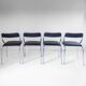 Set of Four Vintage Chromed Dining Chairs, Faux Leather, Italy, 1970