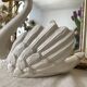 Vintage ceramic grand swan, antique carafe.