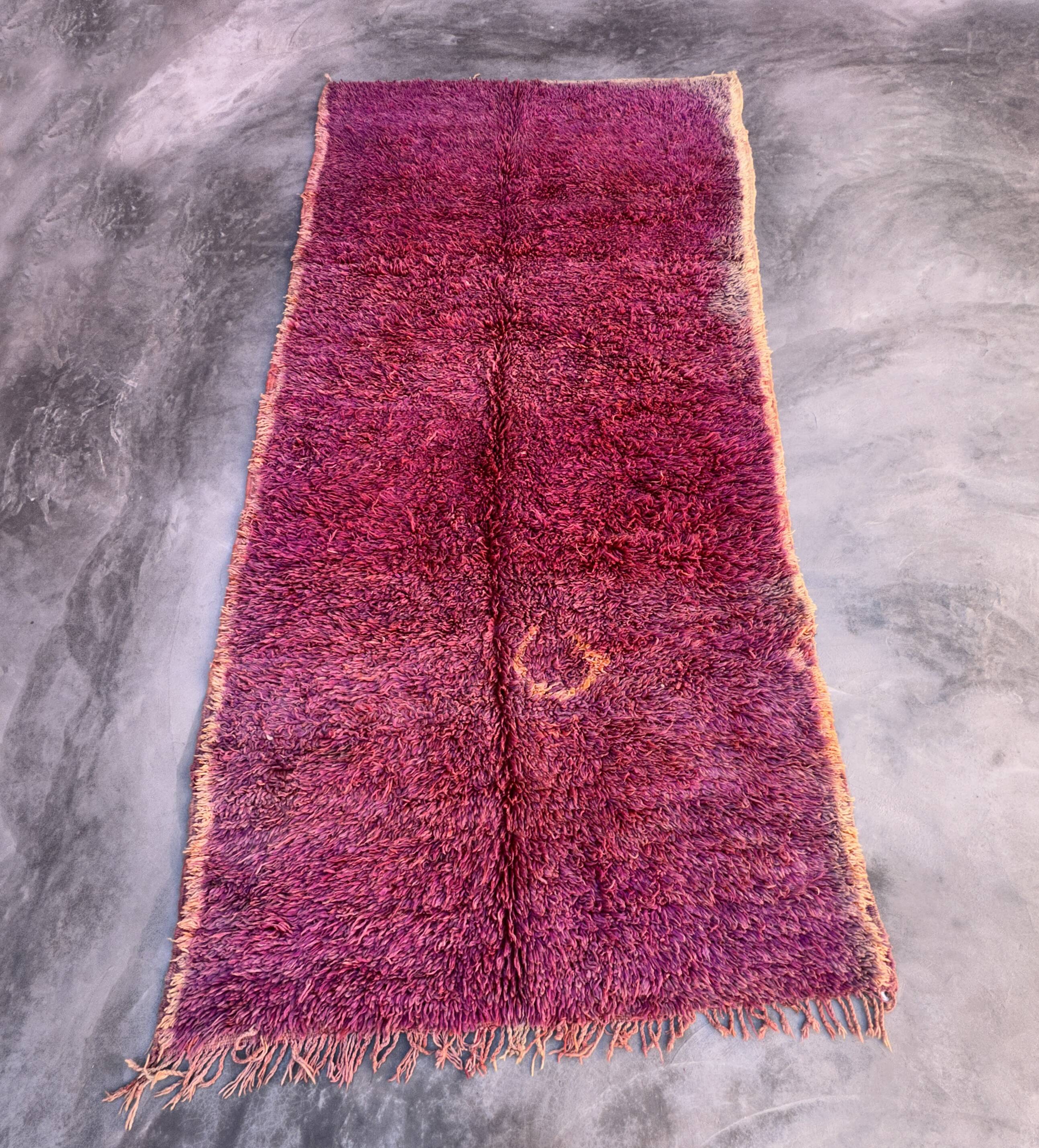 Tapis Marocain Beni M'Guild violet - 187 x 378 cm