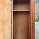 Art Deco wardrobe in flame walnut with central mirror – French elegance