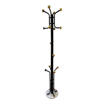 Golden metal coat rack with 14 hooks - 1970s
