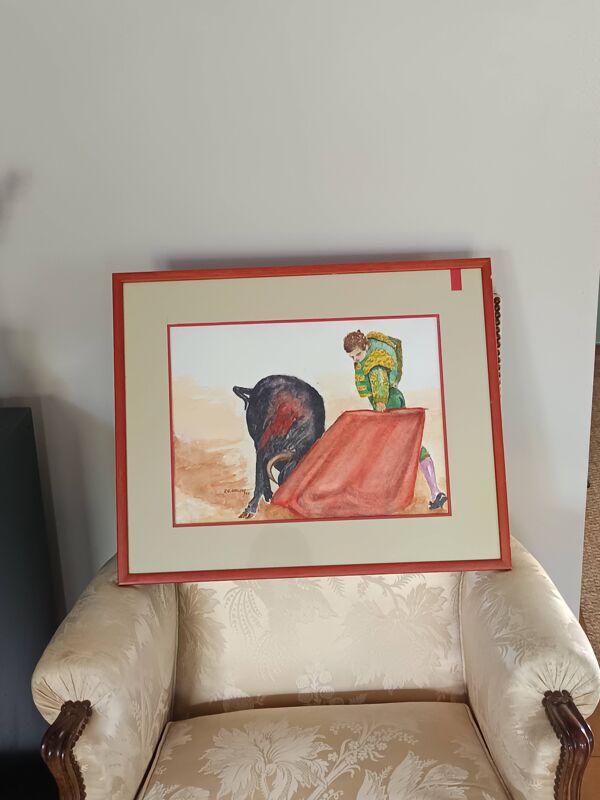 Huile sur papier signée de l'artiste  sculpteur Jean Claude Causse
