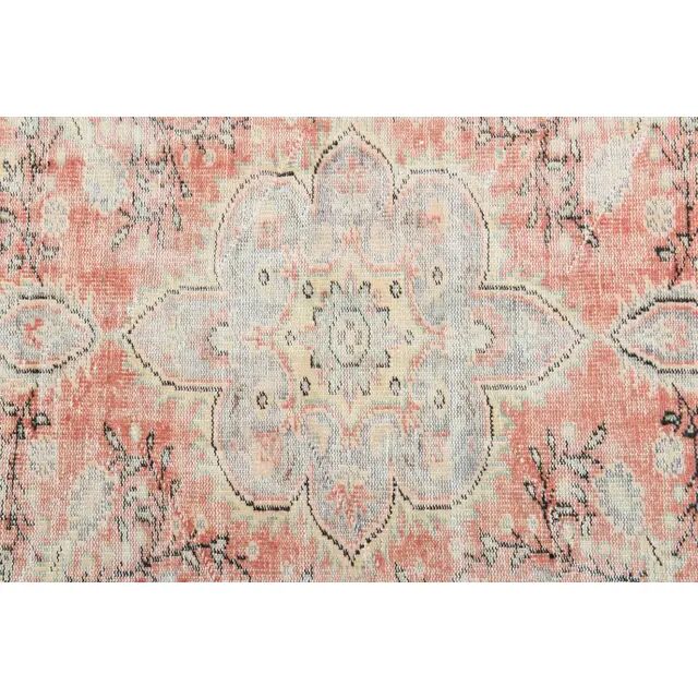 1970s Vintage Turkish Oushak Handmade Wool Cotton Red Area Rug 190x310