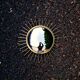 Mid-century 60s Gold Brass Witch Eye Sunburst Mirror