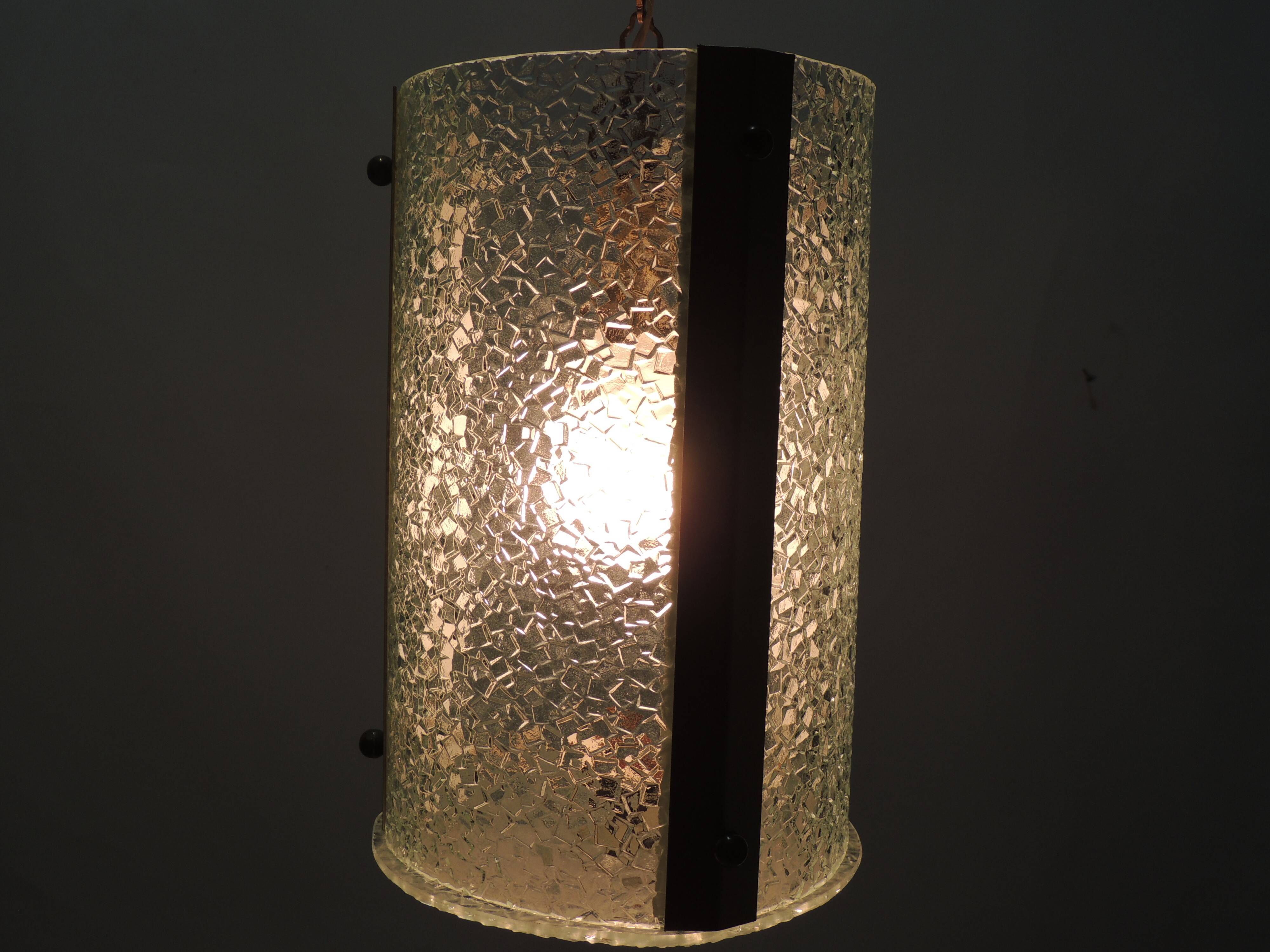 Suspension verre style lanterne vintage