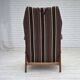 1960s, Swedish armchair, furniture wool fabric, oak wood, teak wood.