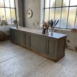 XXL walnut trade counter with multiple drawers
