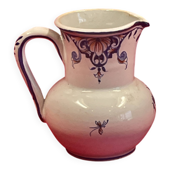 Malicorne Milk Jug, Rouen decor, Emile Tessier, 9 cm