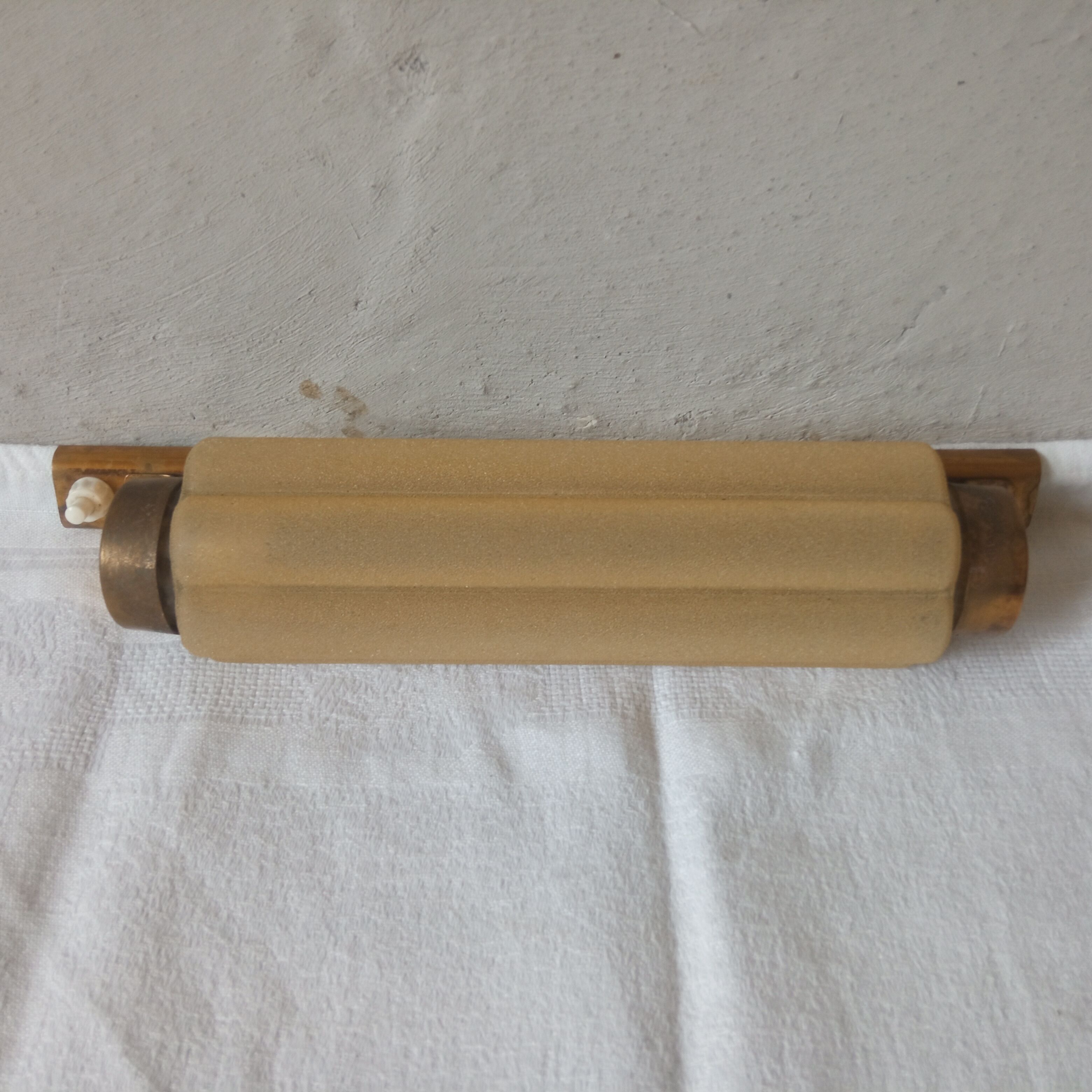 Brass art deco wagon wall lamp