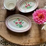 Lot de vaisselles Les Roses - 2 raviers et une saucière -