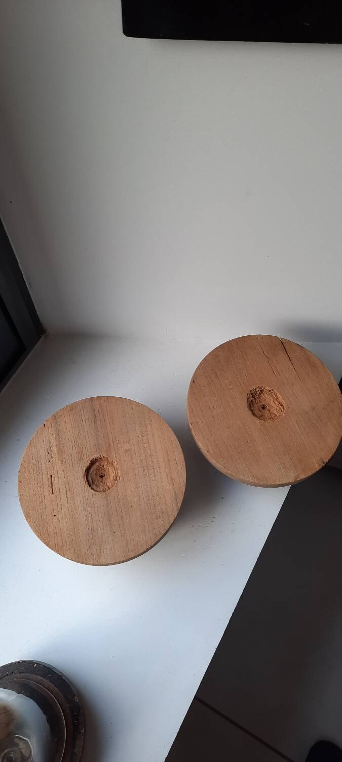 Wooden candle holders