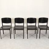 Matteo Grassi black leather dining chairs