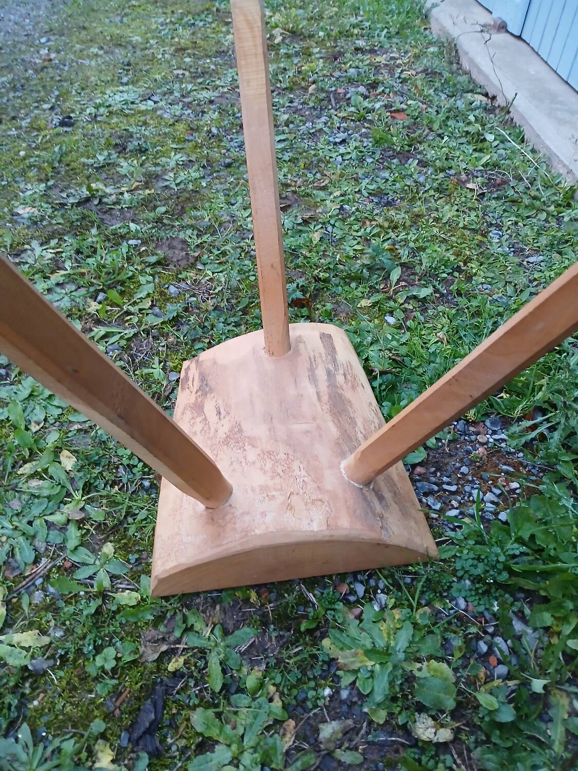 Antique wooden tripod stool