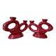 Set of 2 elegant Art Deco ceramic double candle holders