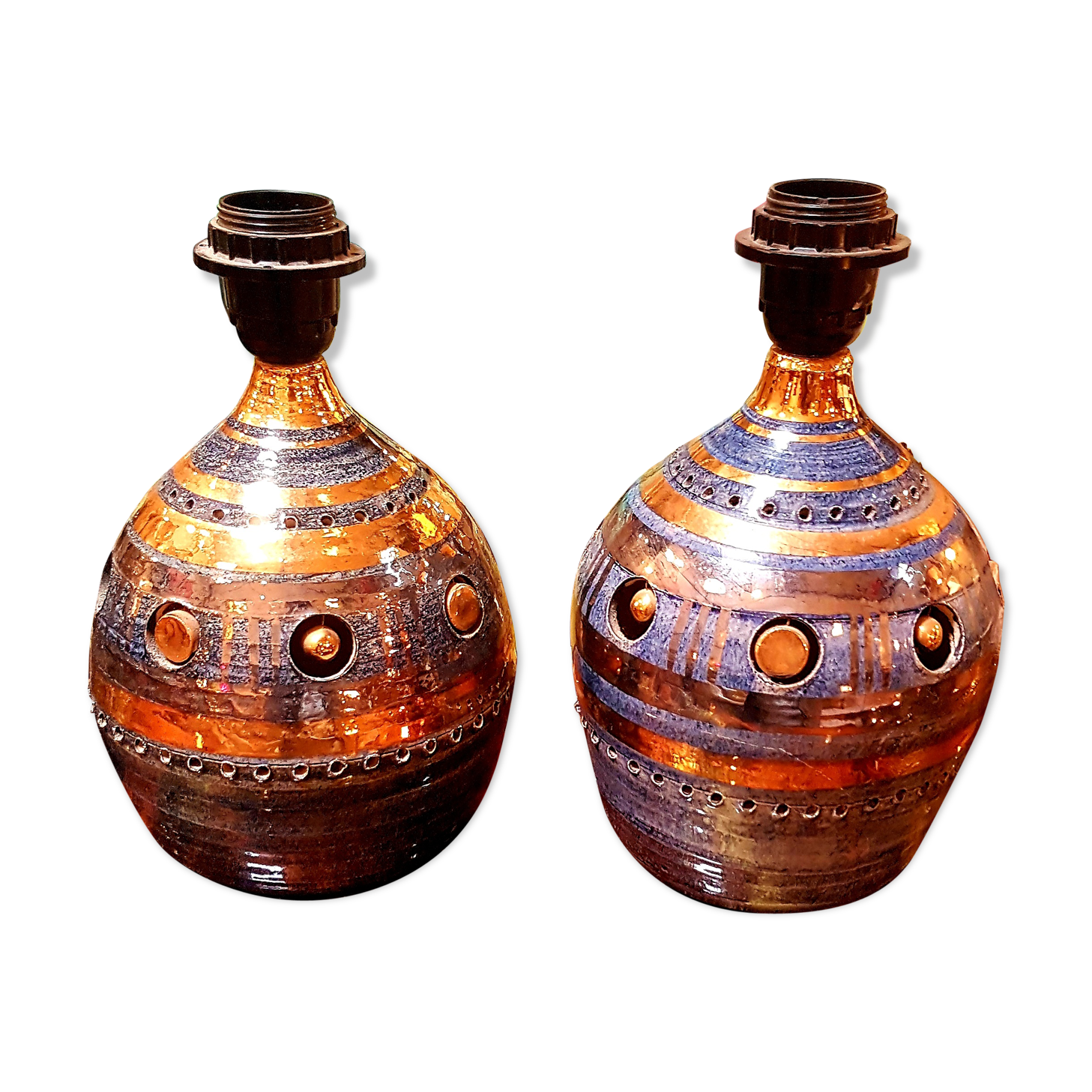 Georges Pelletier paire of céramiques deli Vallauris 1960