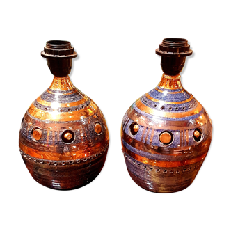 Georges Pelletier paire of céramiques deli Vallauris 1960