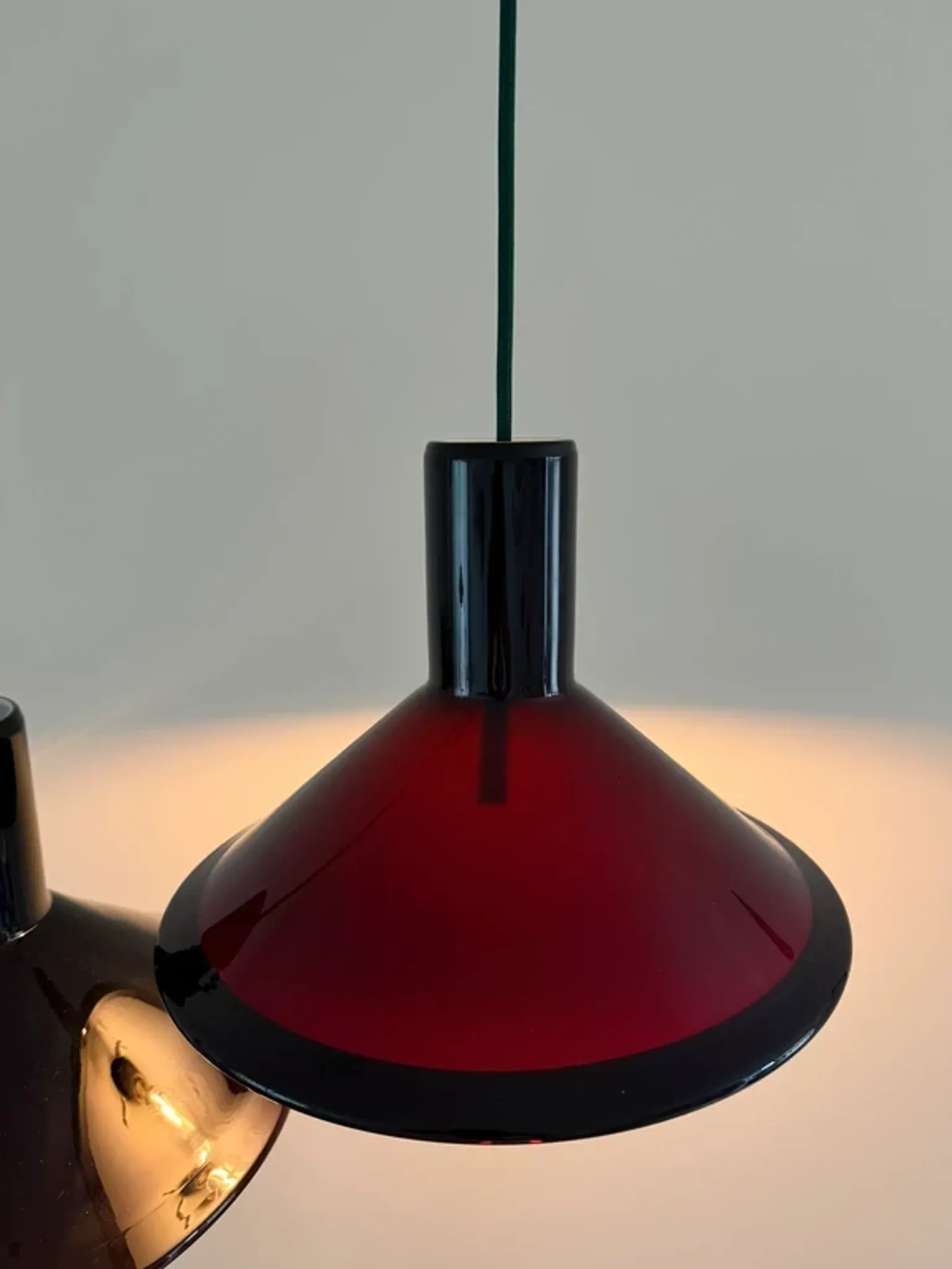 Vintage 2x Holmegaard P&T pendants - Michael Bang - Danish design lamp