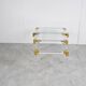 Vintage lucite and brass nesting tables, 1970s