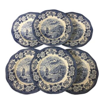 6 assiettes plates "Lochs of Scotland" Wegwood