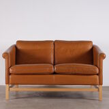 Danish cognac leather sofa