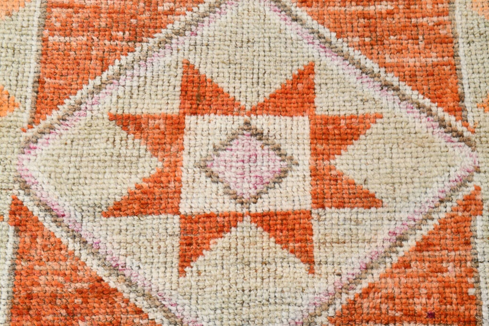 3x10 Orange & Beige Persian Vintage Runner Rug, 94x317Cm SK 22040