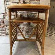 Table d'appoint, desserte en rotin, 2 niveaux