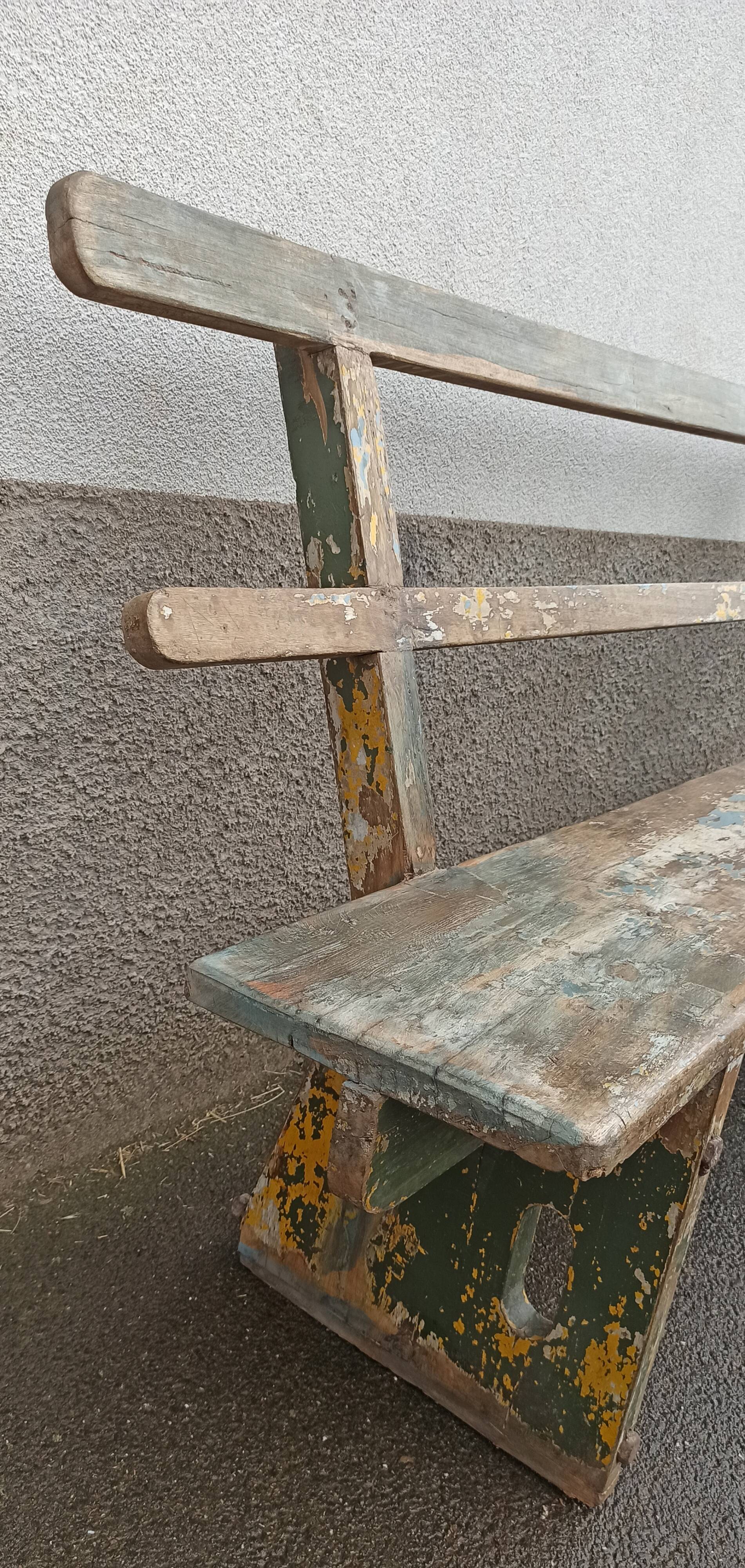 Old wooden bench with beautiful patina