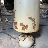 Vintage handmade lamp 1970 - natural leaf shade & base