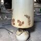 Vintage handmade lamp 1970 - natural leaf shade & base