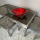 70s design brushed steel coffee table and nesting tables