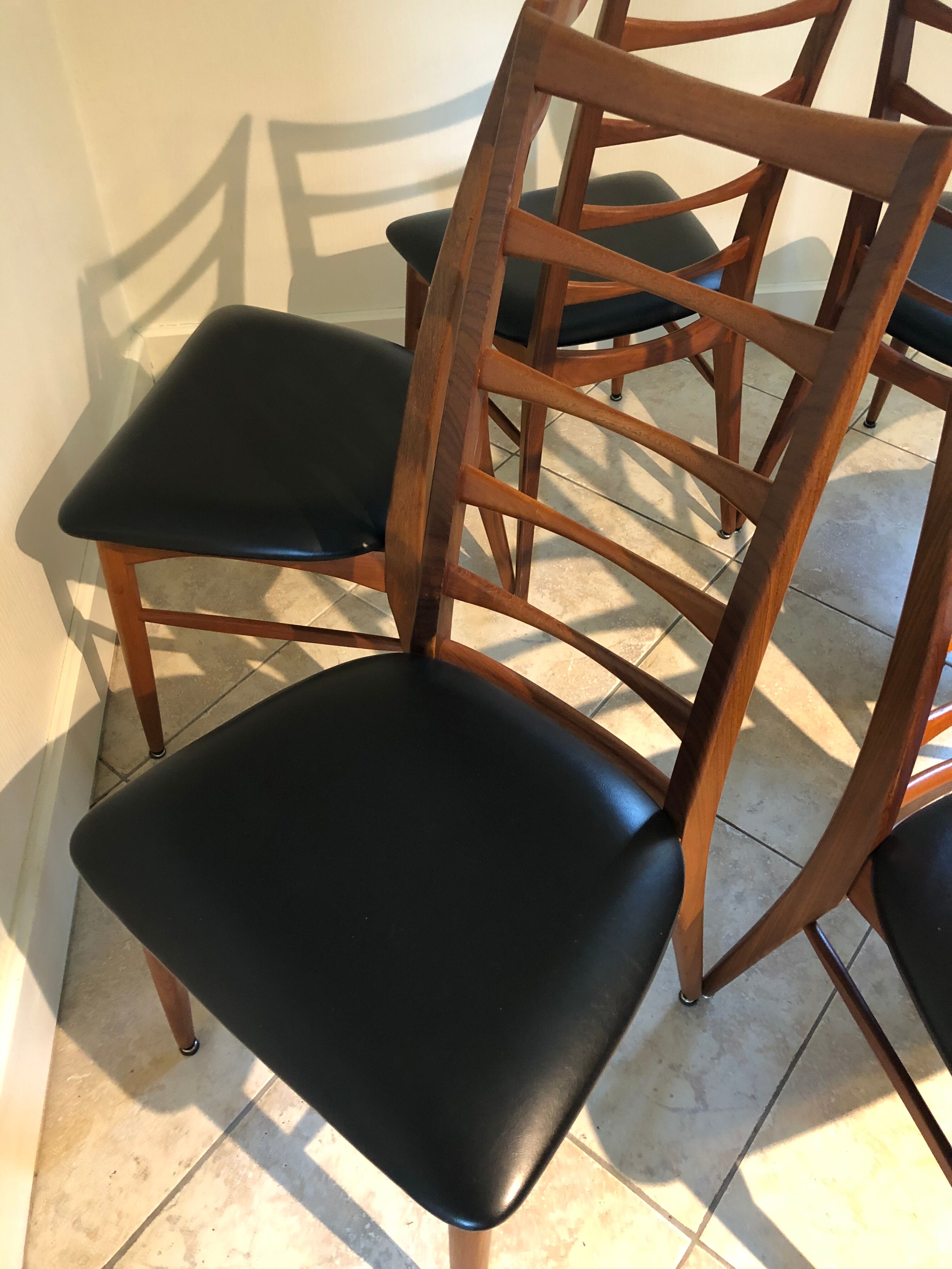 Set of 6 Scandinavian Teak "Lis" chairs by Niels Koefoed, Circa 1960