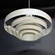 Saturn pendant light in satin white lacquered metal