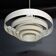 Saturn pendant light in satin white lacquered metal