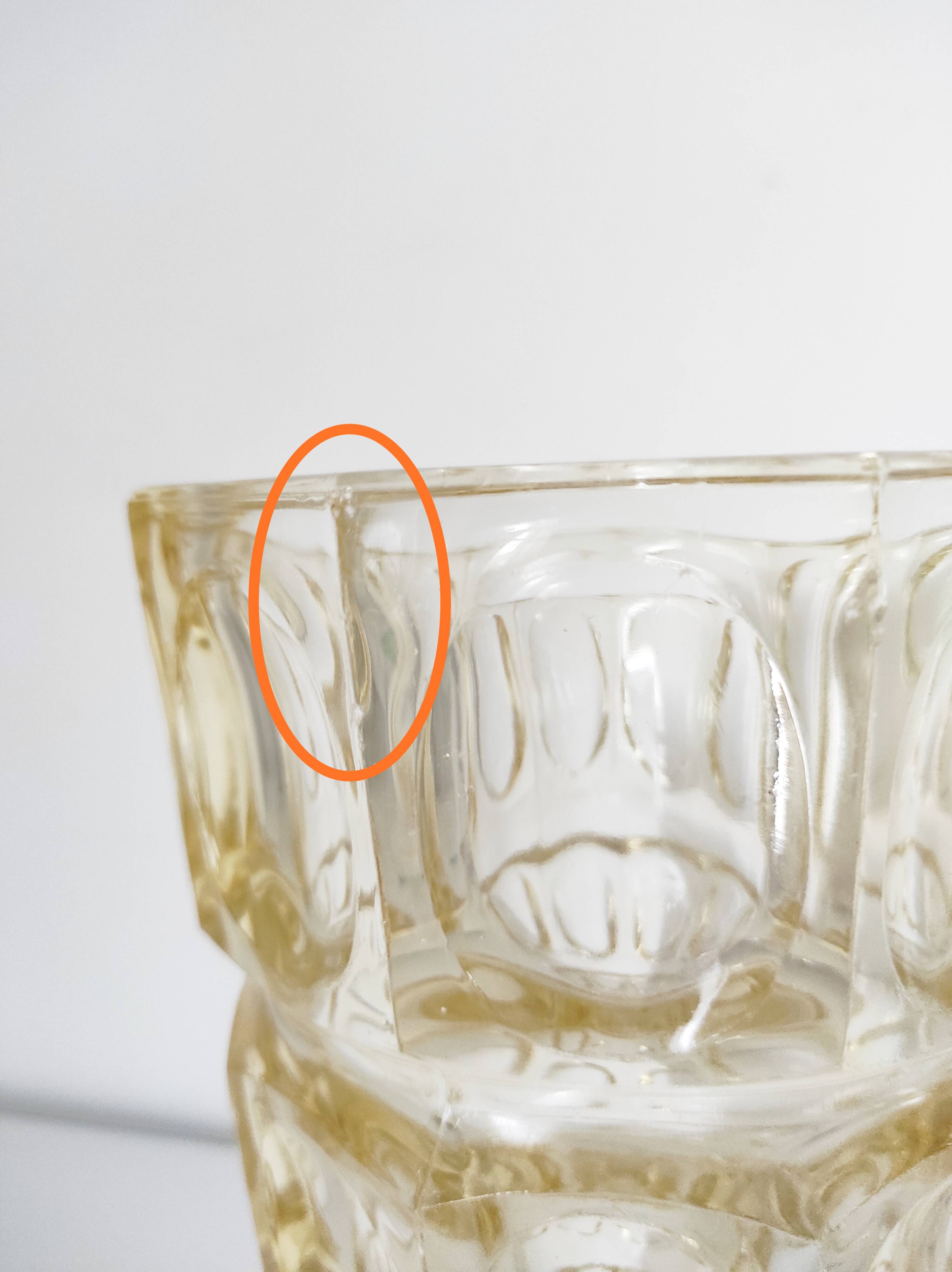 Yellow glass vase by Josef Hoffman for Moser