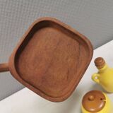 Petit ensemble de table suédois en céramique et bois, années 1980