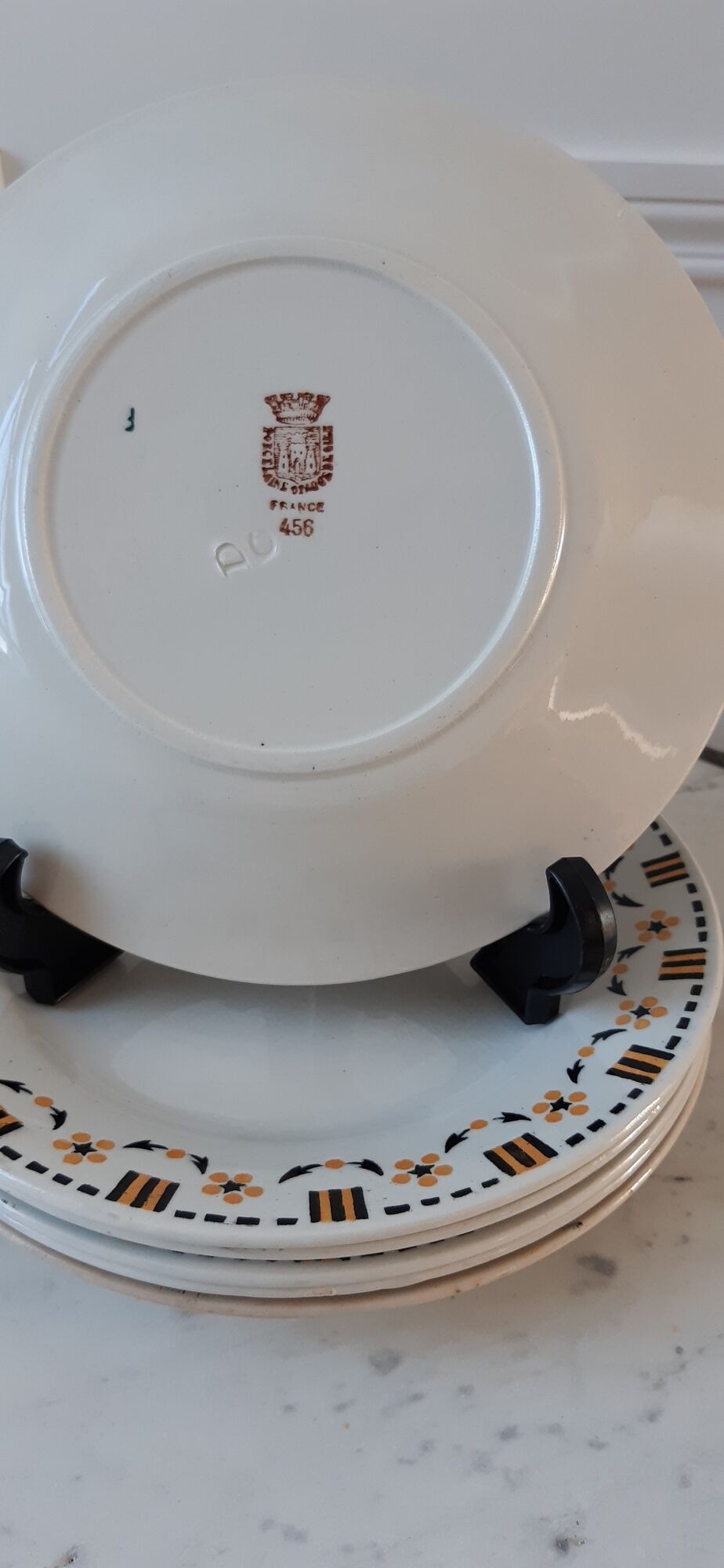 Set of 6 dessert plates Gien early twentieth century