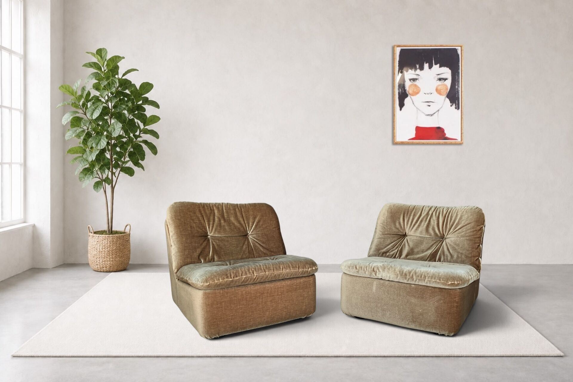 2 fauteuils vintage Cor "Ambo" verts de Jo Otterpohl