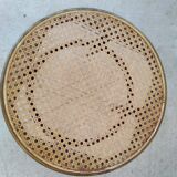 Curved wood cane bistro stool