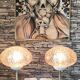 Pair of 1980s Italian style lamps in brass with marble base