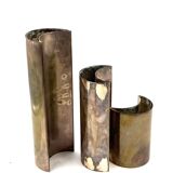 Mid-century set of 3 silver-plated vases, GiBi Italy 1970s