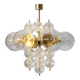 Mid-Century Brass and Glass Chandelier, Europe, 1960s