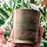 Hand-chiseled brass goblet – vintage Indian craftsmanship