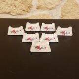 7 porcelain knife rests flower pattern